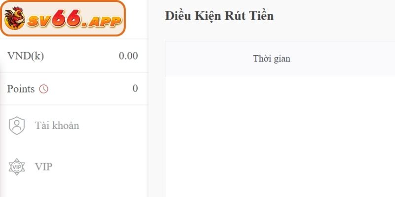 Điều khoản chung cho rút tiền SV66